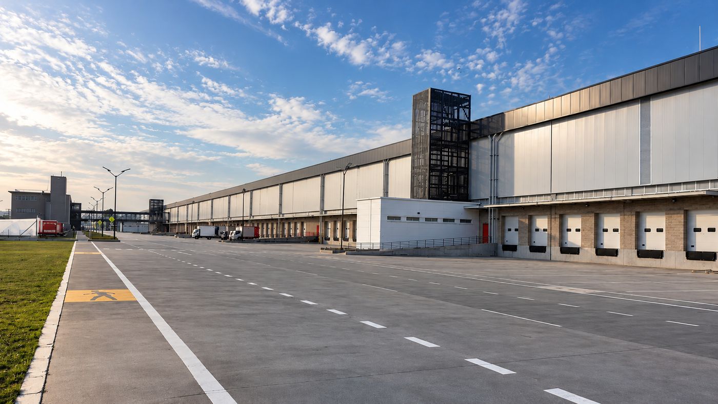 Centro de distribución con muelles de carga